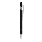 Penna in alluminio riciclato con clip robusta e inchiostro nero color nero quinta vista