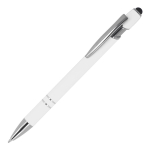 Penna in alluminio riciclato con clip robusta e inchiostro nero color bianco