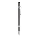 Penna in alluminio riciclato con clip robusta e inchiostro nero color grigio quinta vista