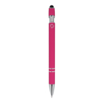 Penna in alluminio riciclato con clip robusta e inchiostro nero color rosa quarta vista
