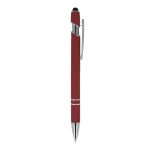 Penna in alluminio riciclato con clip robusta e inchiostro nero color rosso scuro quinta vista