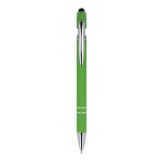 Penna in alluminio riciclato con clip robusta e inchiostro nero color lime seconda vista