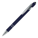 Penna in alluminio riciclato con clip robusta e inchiostro nero color blu scuro