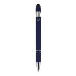 Penna in alluminio riciclato con clip robusta e inchiostro nero color blu scuro quarta vista
