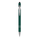 Penna in alluminio riciclato con clip robusta e inchiostro nero color verde scuro seconda vista