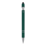 Penna in alluminio riciclato con clip robusta e inchiostro nero color verde scuro quarta vista