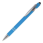 Penna in alluminio riciclato con clip robusta e inchiostro nero color azzurro