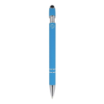Penna in alluminio riciclato con clip robusta e inchiostro nero color azzurro quarta vista