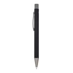 Penna a sfera in alluminio soft touch, corpo sottile e inchiostro nero color nero terza vista