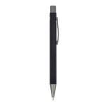 Penna a sfera in alluminio soft touch, corpo sottile e inchiostro nero color nero quinta vista