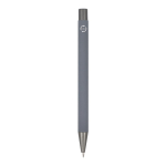 Penna a sfera in alluminio soft touch, corpo sottile e inchiostro nero color grigio seconda vista