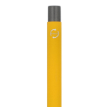 Penna a sfera in alluminio soft touch, corpo sottile e inchiostro nero color giallo sesta vista