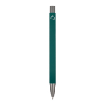 Penna a sfera in alluminio soft touch, corpo sottile e inchiostro nero color verde scuro quarta vista
