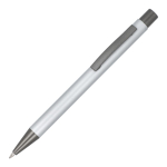 Penna a sfera in alluminio soft touch, corpo sottile e inchiostro nero