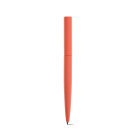 Penna in alluminio riciclato girevole con scrittura nera color rosa salmone terza vista