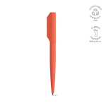 Penna in alluminio riciclato girevole con scrittura nera color rosa salmone