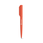 Penna in alluminio riciclato girevole con scrittura nera color rosa salmone