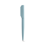 Penna in alluminio riciclato girevole con scrittura nera color azzurro pastello