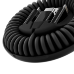 Cavo in plastica riciclata tutto in uno con ricarica rapida 60W color nero vista dettaglio