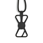 Lanyard in nylon regolabile fino a 150 cm per appendere il cellulare color nero vista posteriore