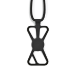 Lanyard in nylon regolabile fino a 150 cm per appendere il cellulare color nero vista frontale