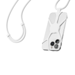 Lanyard in nylon regolabile fino a 150 cm per appendere il cellulare color bianco seconda vista
