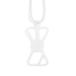 Lanyard in nylon regolabile fino a 150 cm per appendere il cellulare color bianco vista posteriore
