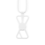 Lanyard in nylon regolabile fino a 150 cm per appendere il cellulare color bianco vista frontale