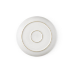 Piatto piano in ceramica con finitura opaca prodotto in Europa color bianco vista posteriore
