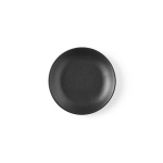 Piatto da dessert in ceramica con finitura opaca, prodotto in Europa color nero vista frontale