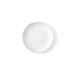 Piatto da dessert in ceramica con finitura opaca, prodotto in Europa color bianco vista frontale