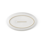 Vassoio in ceramica opaca per servire alimenti, prodotto in Europa color bianco vista posteriore