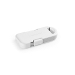 Caricatore portatile portachiavi ultracompatto in plastica riciclata 1.000mAh color bianco seconda vista