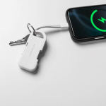 Caricatore portatile portachiavi ultracompatto in plastica riciclata 1.000mAh color bianco sesta vista