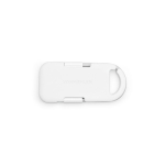 Caricatore portatile portachiavi ultracompatto in plastica riciclata 1.000mAh color bianco vista frontale