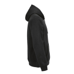 Felpa unisex in cotone biologico con cappuccio 300 g/m² color nero seconda vista