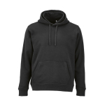 Felpa unisex in cotone biologico con cappuccio 300 g/m² color nero vista frontale