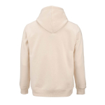 Felpa unisex in cotone biologico con cappuccio 300 g/m² color beige vista posteriore