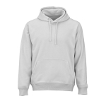 Felpa unisex in cotone biologico con cappuccio 300 g/m² color grigio chiaro vista frontale