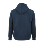 Felpa unisex in cotone biologico con cappuccio 300 g/m² color blu mare vista posteriore