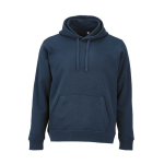 Felpa unisex in cotone biologico con cappuccio 300 g/m² color blu mare vista frontale