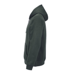 Felpa unisex in cotone biologico con cappuccio 300 g/m² color verde scuro terza vista
