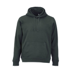 Felpa unisex in cotone biologico con cappuccio 300 g/m² color verde scuro vista frontale