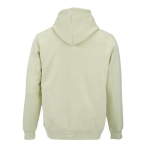 Felpa unisex in cotone biologico con cappuccio 300 g/m² color verde pastello vista posteriore