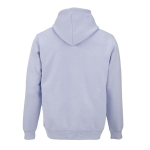 Felpa unisex in cotone biologico con cappuccio 300 g/m² color azzurro pastello vista posteriore