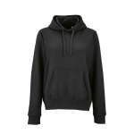 Felpa con cappuccio da donna in cotone biologico 300 g/m² Bondi color nero vista frontale