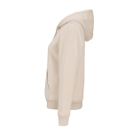 Felpa con cappuccio da donna in cotone biologico 300 g/m² Bondi color beige terza vista