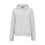 Felpa con cappuccio da donna in cotone biologico 300 g/m² Bondi color grigio chiaro vista frontale