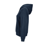 Felpa con cappuccio da donna in cotone biologico 300 g/m² Bondi color blu mare terza vista
