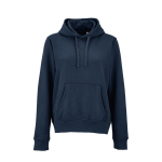 Felpa con cappuccio da donna in cotone biologico 300 g/m² Bondi color blu mare vista frontale